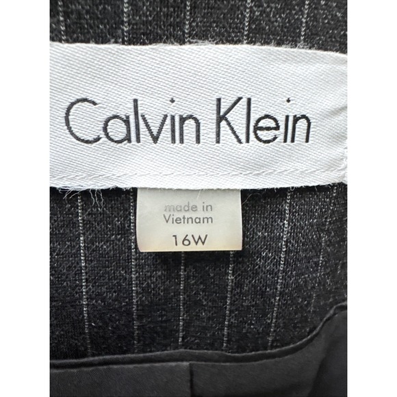 NWT Calvin Klein Blazer‎ Women's Plus 16W Black Pinstripes - Picture 4 of 16